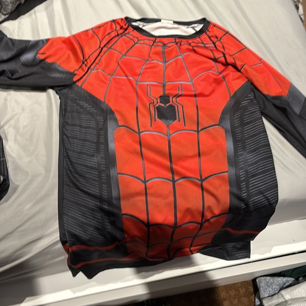 men’s spiderman spandex long sleeve tee